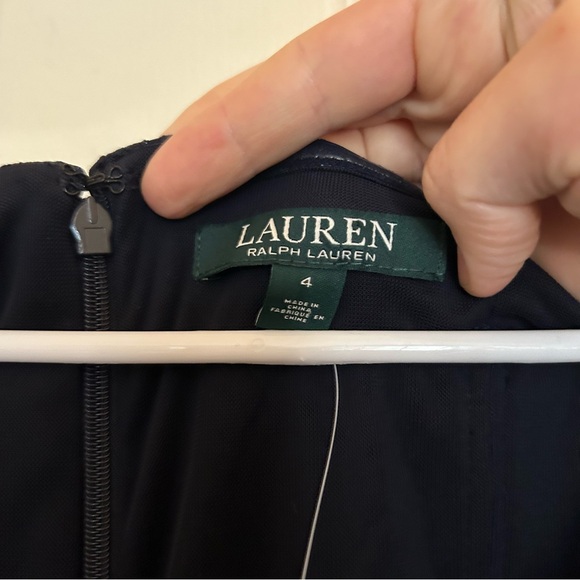 NWT Lauren Ralph Lauren Luiana Lace Off-Shoulder Navy Blue Evening Dress - Picture 6 of 14